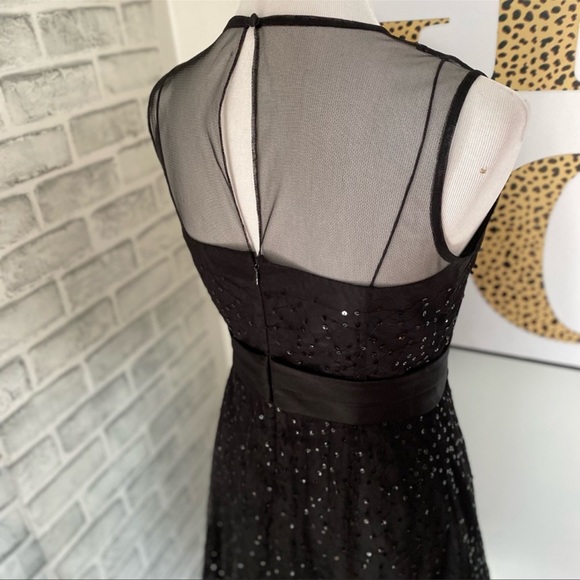 Ann Taylor Party Dress Sequins with Mesh Neckline with Tulle Sequins Body - Picture 5 of 12